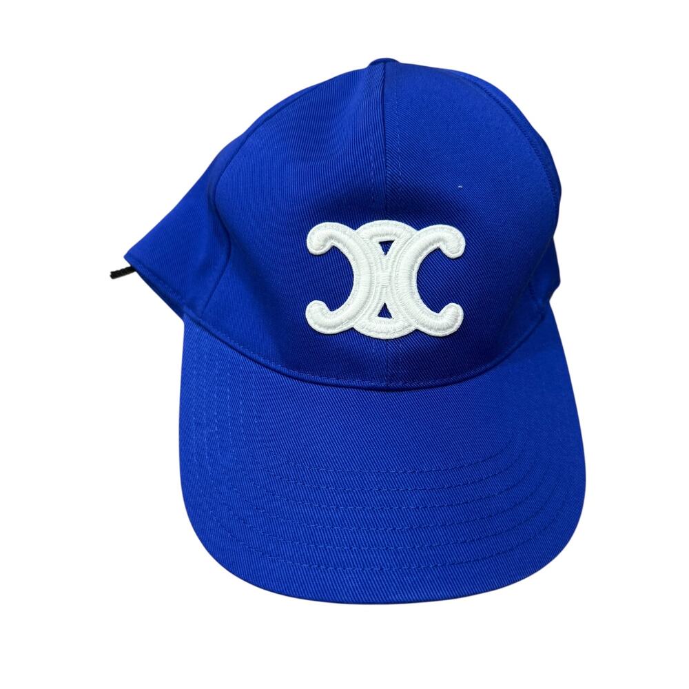 Celine Womens Triomphe Baseball Hat Cap Royal Blue Small Bleu Roi - Picture 2 of 6